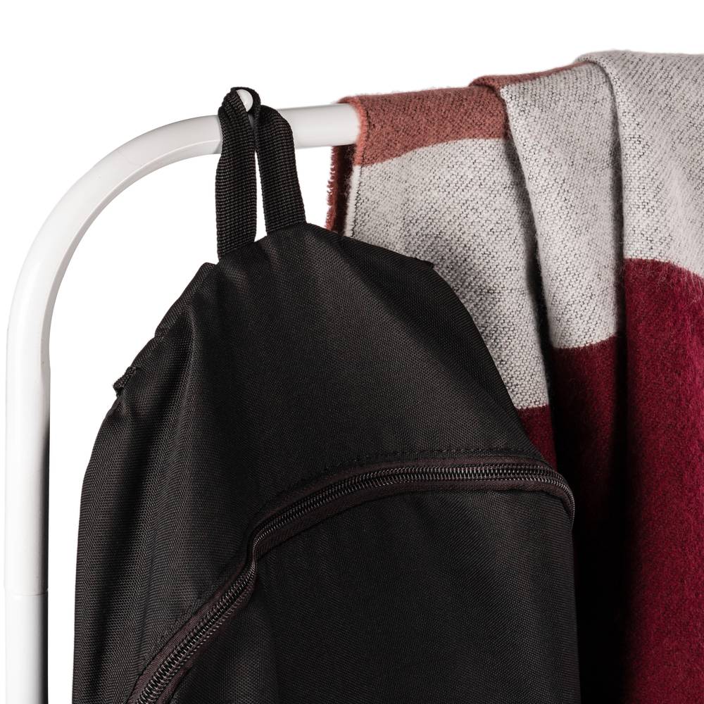 Appendiabiti in metallo bianco multifunzionale con doppia barra e ripiano basso