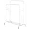Appendiabiti in metallo bianco multifunzionale con doppia barra e ripiano basso