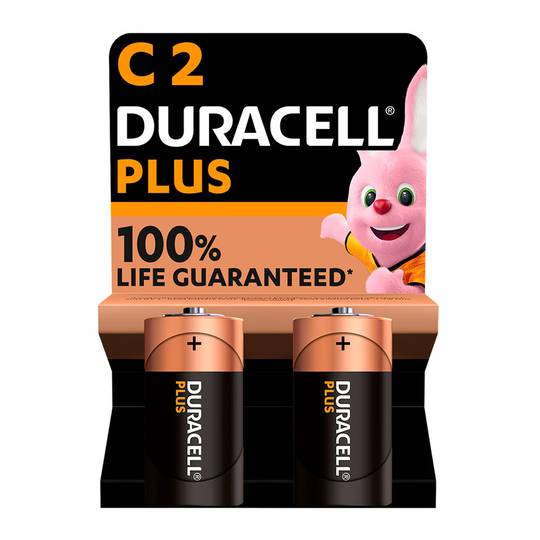 Piles Duracell Pack de 2 piles C Plus LR14