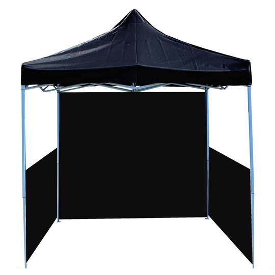 Zwarte vouwtent van 250x250cm met zijstoffen