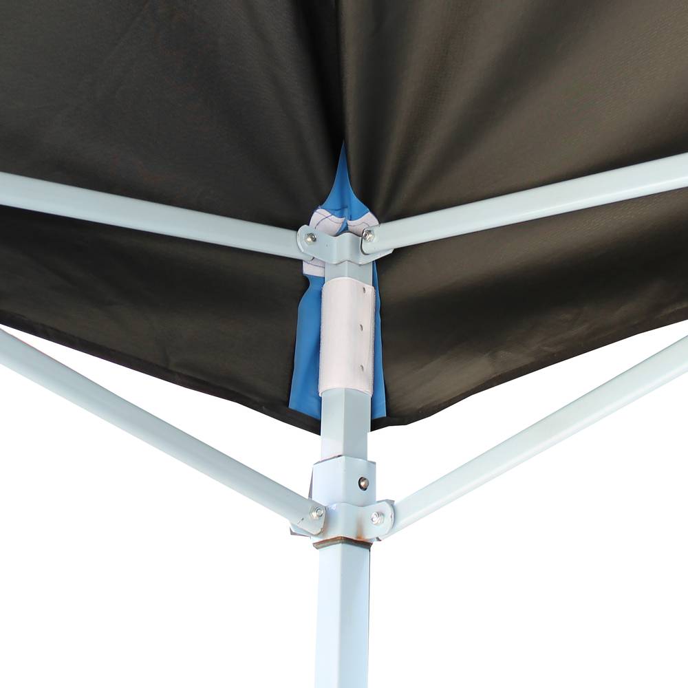 Folding gazebo tent canopy black 250x250cm with side fabrics