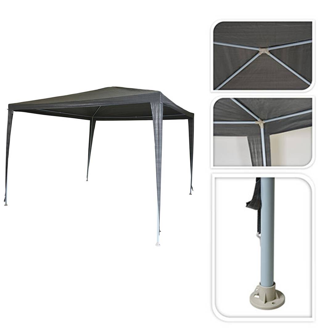 Carpa plegable 300x300x245 cm gris oscuro