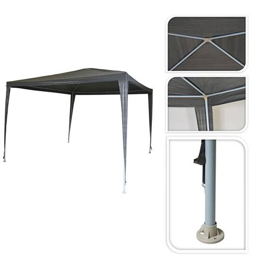 Carpa plegable 300x300x245 cm gris oscuro