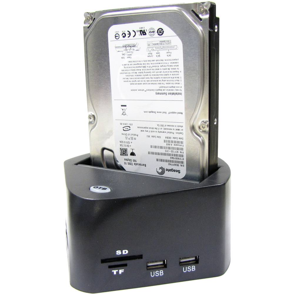 Docking Station SATA-HDD naar USB (HDD + USB-Hub + Geheugenkaart)