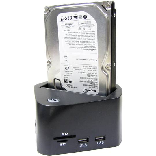 Docking Station SATA-HDD naar USB (HDD + USB-Hub + Geheugenkaart)