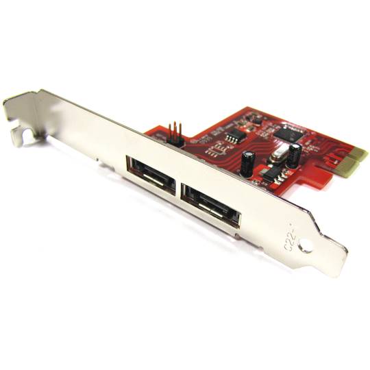 Adapter PCI-Express na eSATA3 6 Gbps z 2 zewnętrznymi portami