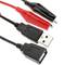 Krokodilklemmen an USB Stecker und Buchse 15cm
