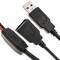 Krokodilklemmen an USB Stecker und Buchse 15cm