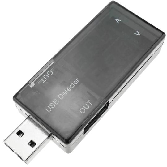 Voltímetro Amperímetro y nivel de carga USB con visores de 3 dígitos