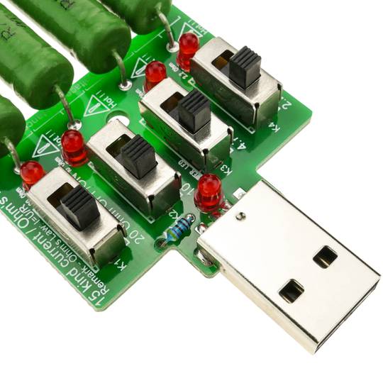 Elektronische belastingsweerstand 4 x 5VDC 1A 2A 3A