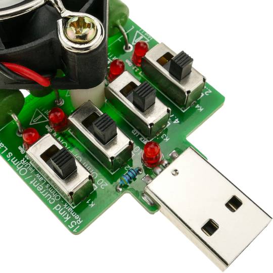 Resistência de carga eletrônica 4 x 5VDC 1A 2A 3A con ventilatore