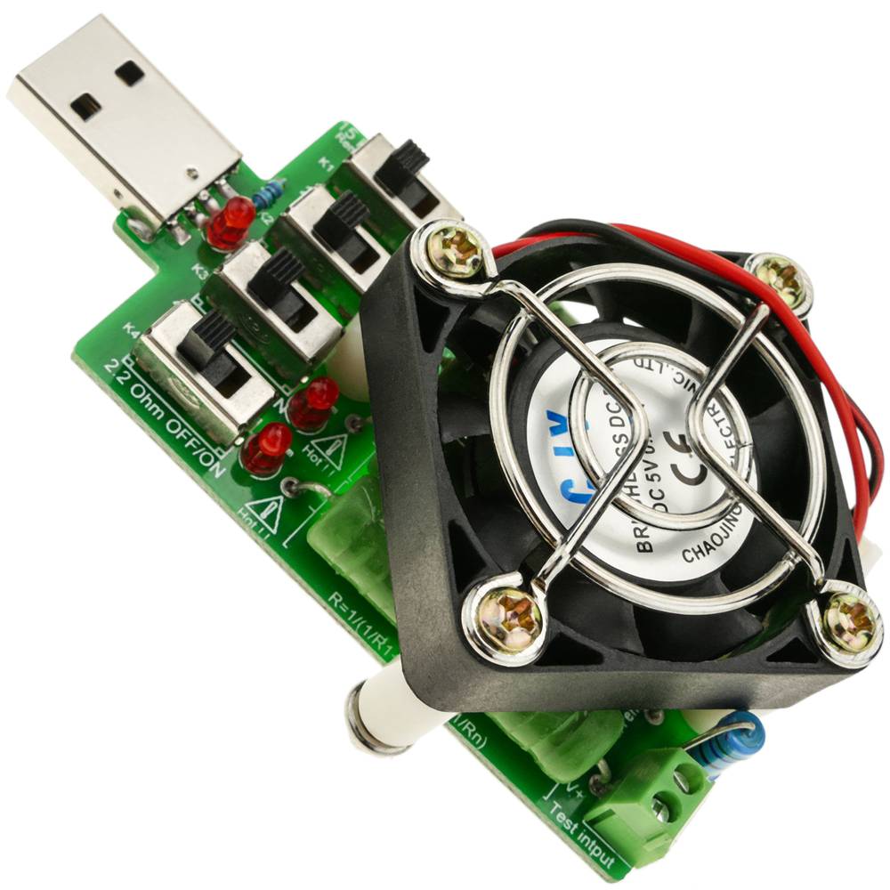 Resistência de carga eletrônica 4 x 5VDC 1A 2A 3A con ventilatore