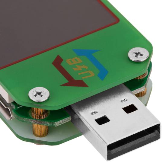 Multímetro amperímetro digital UM24C Bluetooth para portas USB com medição de tensão e amperagem