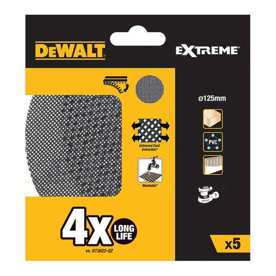 Pak van 5 125 mm 60 mesh schuurpapier voor DeWalt DTM8560-QZ excentrische schuurmachines