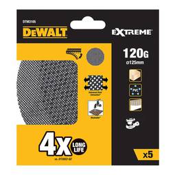 Paquet de 5 vidres de malla de 125mm gra 120 per polidores rotoorbitals de DeWalt DTM3105-QZ