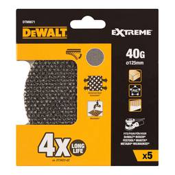 Paquet de 5 vidres de malla de 125mm gra 40 per polidores rotoorbitals de DeWalt DTM8671-QZ