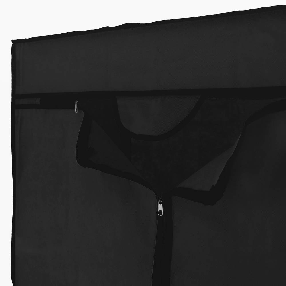 Armario ropero guardarropa de tela desmontable 70 x 45 x 155 cm negro -  Cablematic