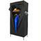 Armadio guardaroba in acciaio tessuto 70 x 45 x 155 cm nero