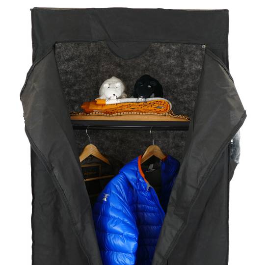 Armadio guardaroba in acciaio tessuto 70 x 45 x 155 cm nero
