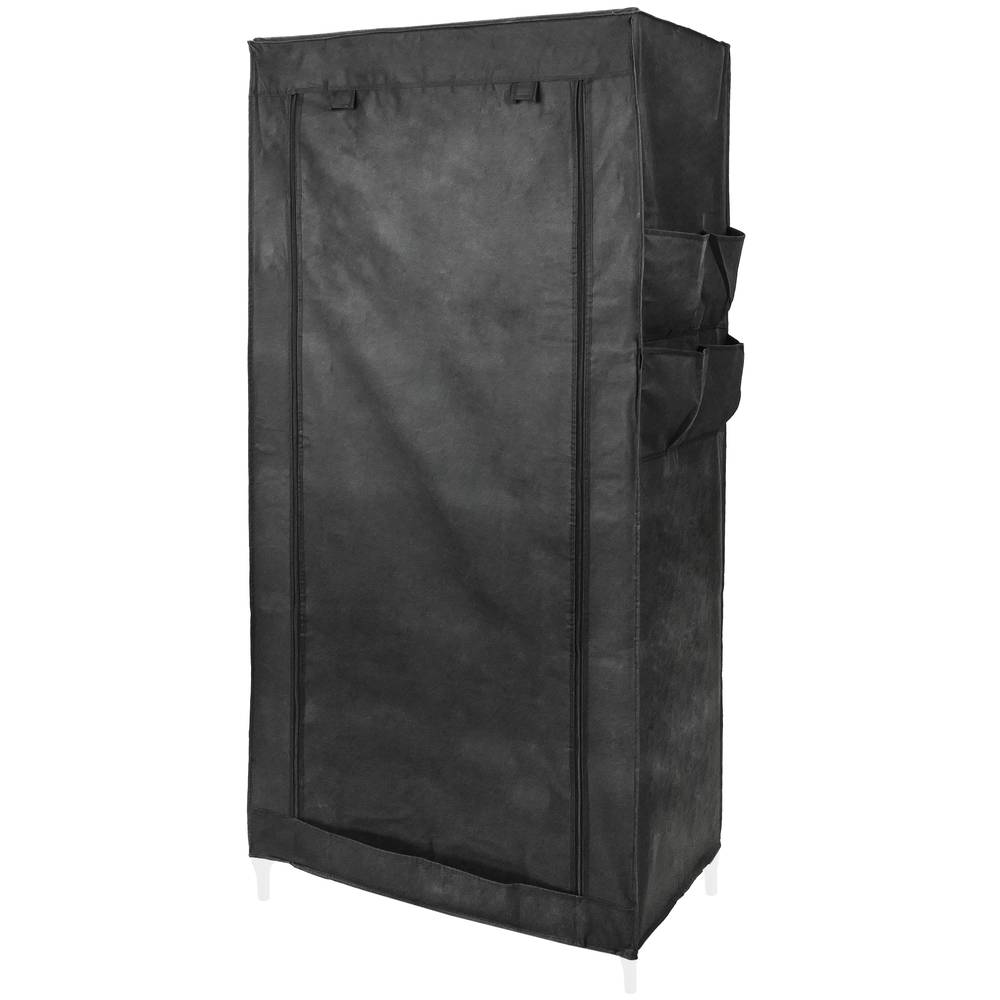 Armoire de rangement en tissu 70 x 45 x 155 cm noir avec porte