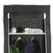 Garderobekast kast in afneembare stof 70 x 45 x 155 cm zwart met roldeur