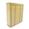 Fabric wardrobe for clothes storage and organiser 150 x 45 x 175 cm triple beige with roll-up door