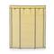 Fabric wardrobe for clothes storage and organiser 150 x 45 x 175 cm triple beige with roll-up door
