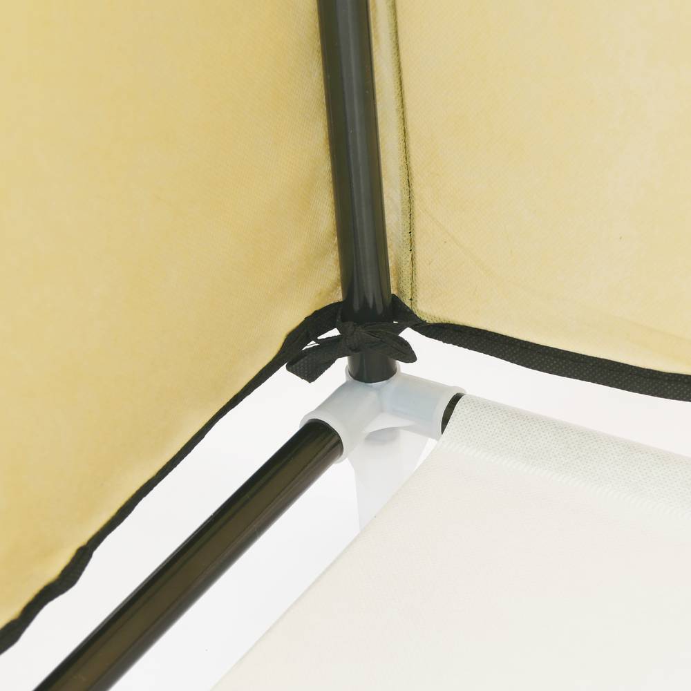 Fabric wardrobe for clothes storage and organiser 150 x 45 x 175 cm triple beige with roll-up door