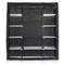 Kledingkast kast afneembare stoffen kledingkast 150 x 45 x 175 cm zwart met 3 roldeuren