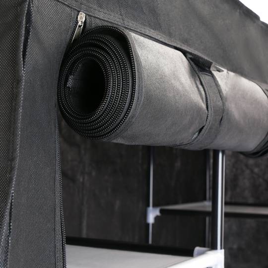 Kledingkast kast afneembare stoffen kledingkast 150 x 45 x 175 cm zwart met 3 roldeuren