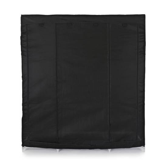 Kledingkast kast afneembare stoffen kledingkast 150 x 45 x 175 cm zwart met 3 roldeuren