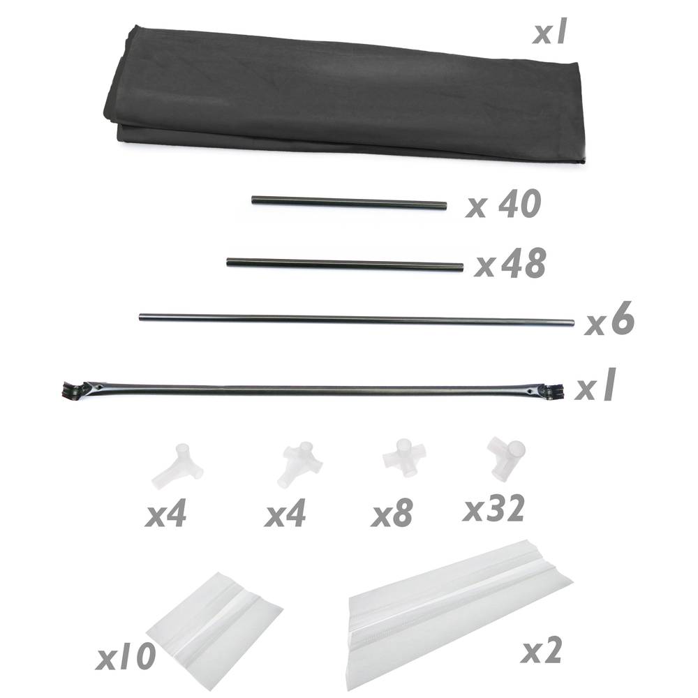 Kledingkast kast afneembare stoffen kledingkast 150 x 45 x 175 cm zwart met 3 roldeuren