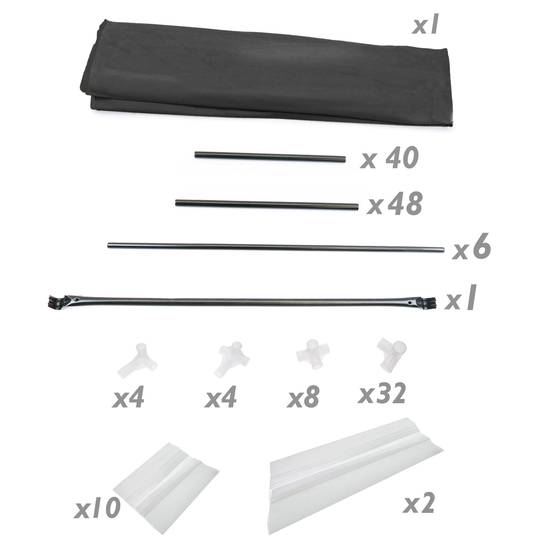 Kledingkast kast afneembare stoffen kledingkast 150 x 45 x 175 cm zwart met 3 roldeuren