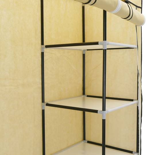 Garderobe Stoffschrank Faltschrank Kleiderschrank 150 x 45 x 175 cm beige mit 3 Rolltore