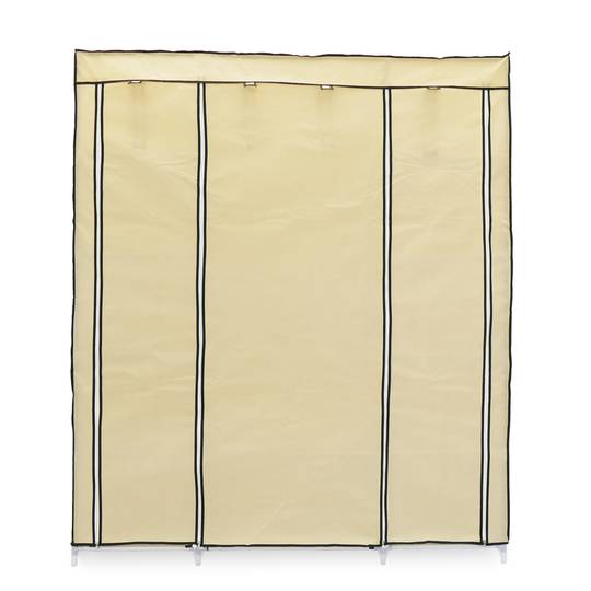Garderobe Stoffschrank Faltschrank Kleiderschrank 150 x 45 x 175 cm beige mit 3 Rolltore