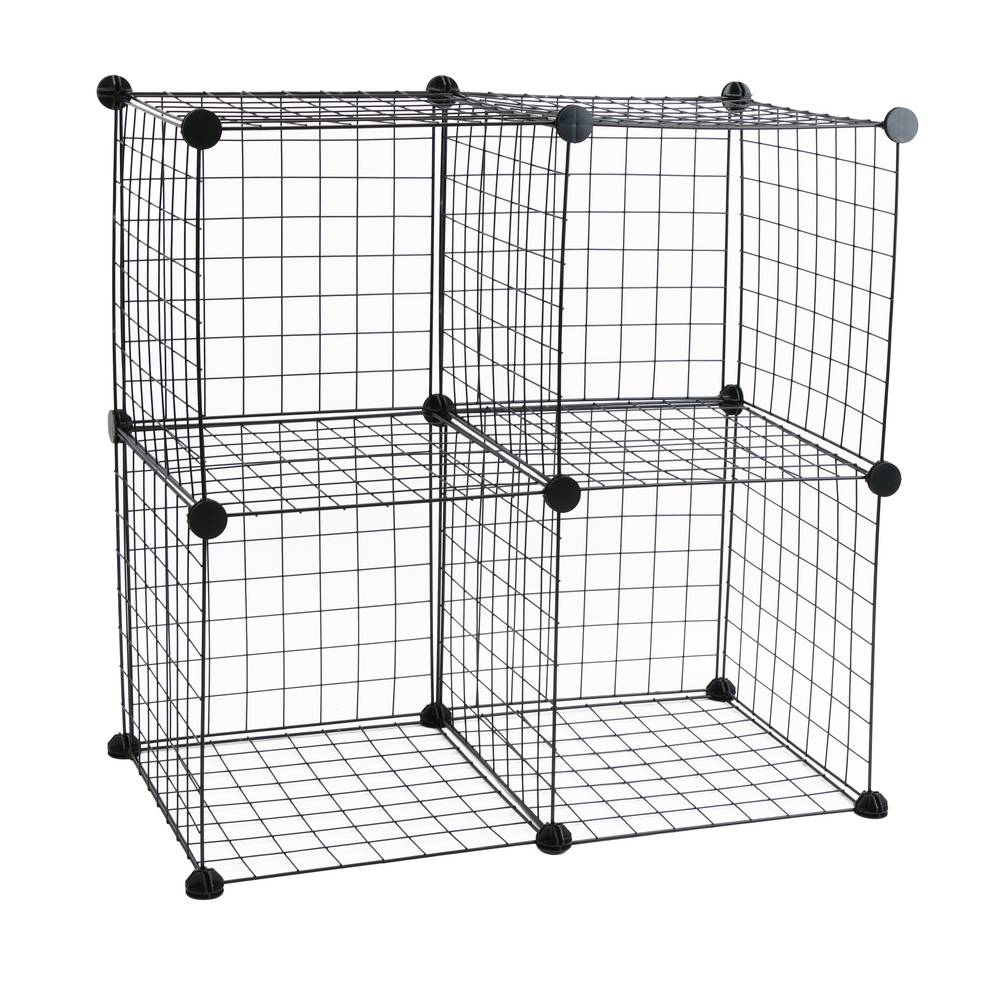 Armadio guardaroba scaffale modulare di 4 cubi 35x35cm metallo nero