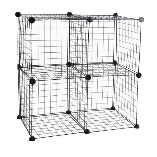 Armadio guardaroba scaffale modulare di 4 cubi 35x35cm metallo nero