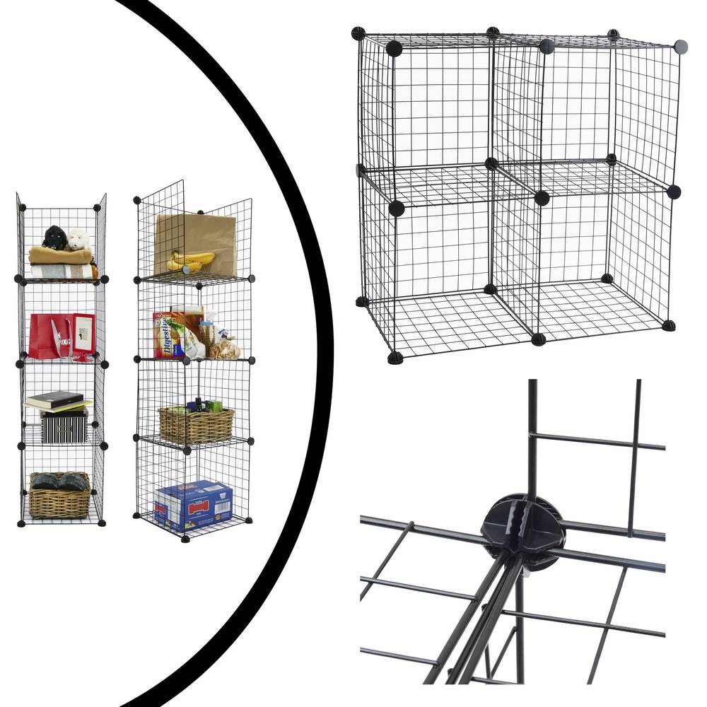Armadio guardaroba scaffale modulare di 4 cubi 35x35cm metallo nero