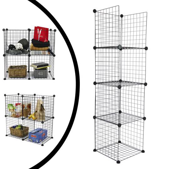 Armadio guardaroba scaffale modulare di 4 cubi 35x35cm metallo nero