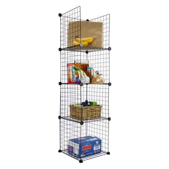 Armadio guardaroba scaffale modulare di 4 cubi 35x35cm metallo nero