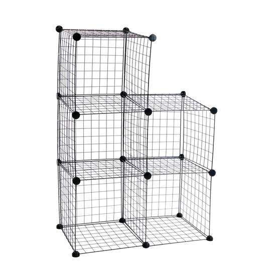 Armadio guardaroba scaffale modulare di 5 cubi 35x35cm metallo nero