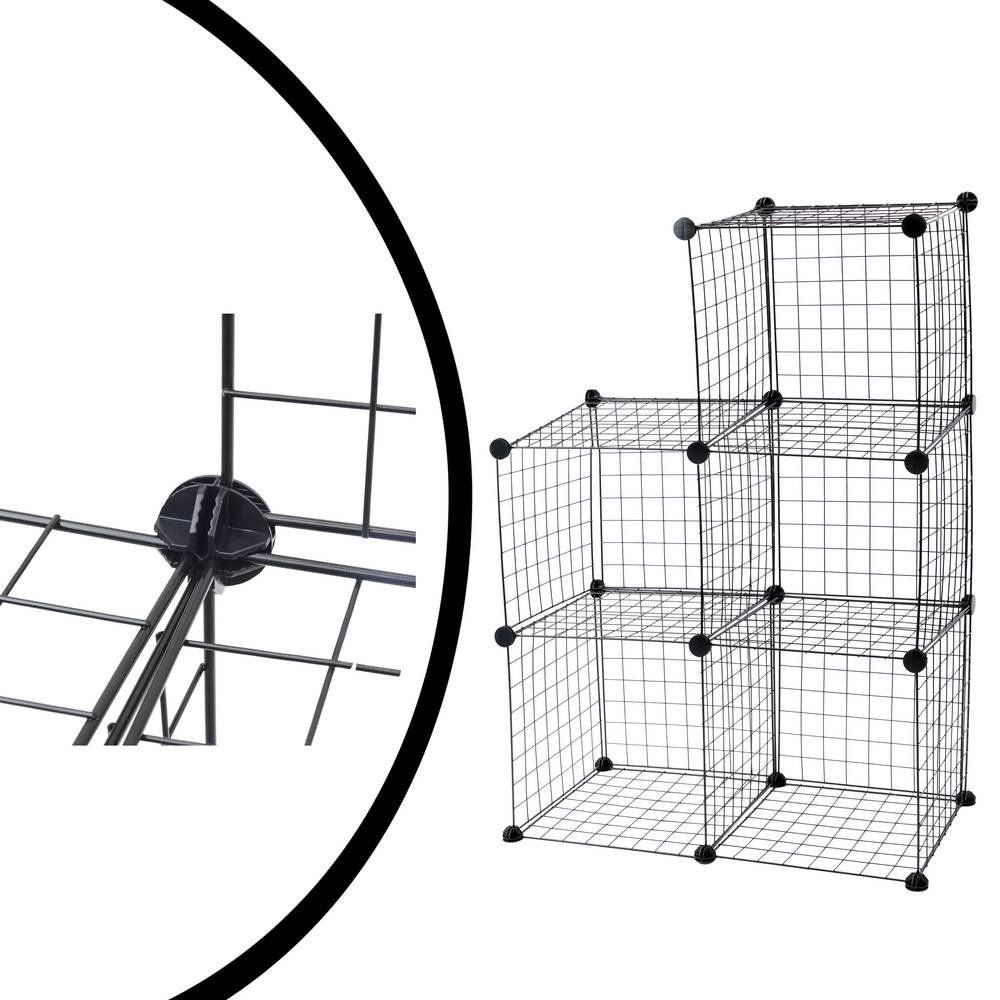 Modular shelving closet storage organizing 5 metal cube 35x35cm black