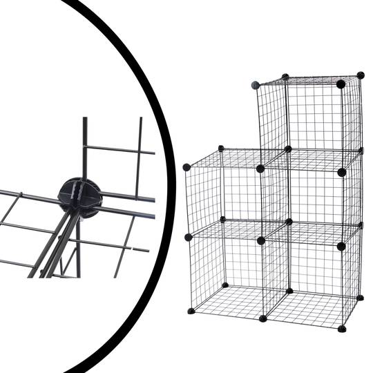 Armadio guardaroba scaffale modulare di 5 cubi 35x35cm metallo nero