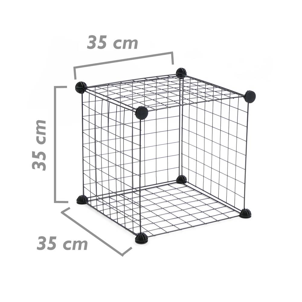 Modular shelving closet storage organizing 5 metal cube 35x35cm black