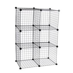 Schuhschrank Stufenregal Modular Garderobenschrank 6-Kubus 35x35cm metallisch schwarz