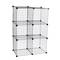 Modulaire organisatorkast 6-kubus planken 35x35cm zwart metaal