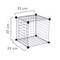 Modulaire organisatorkast 6-kubus planken 35x35cm zwart metaal