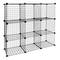 Modular shelving closet storage organizing 9 metal cube 35x35cm black