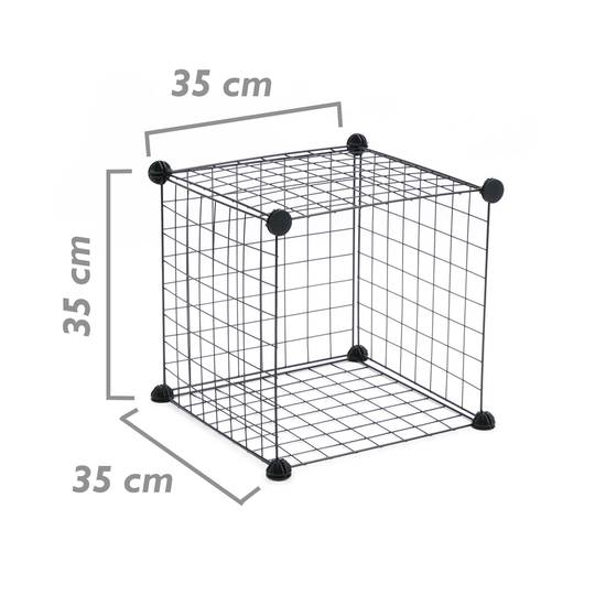 Modular shelving closet storage organizing 9 metal cube 35x35cm black