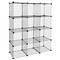 Modular shelving closet storage organizing 12 metal cube 35x35cm black